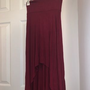 Charlotte Russe Burgundy High-Lo Skirt